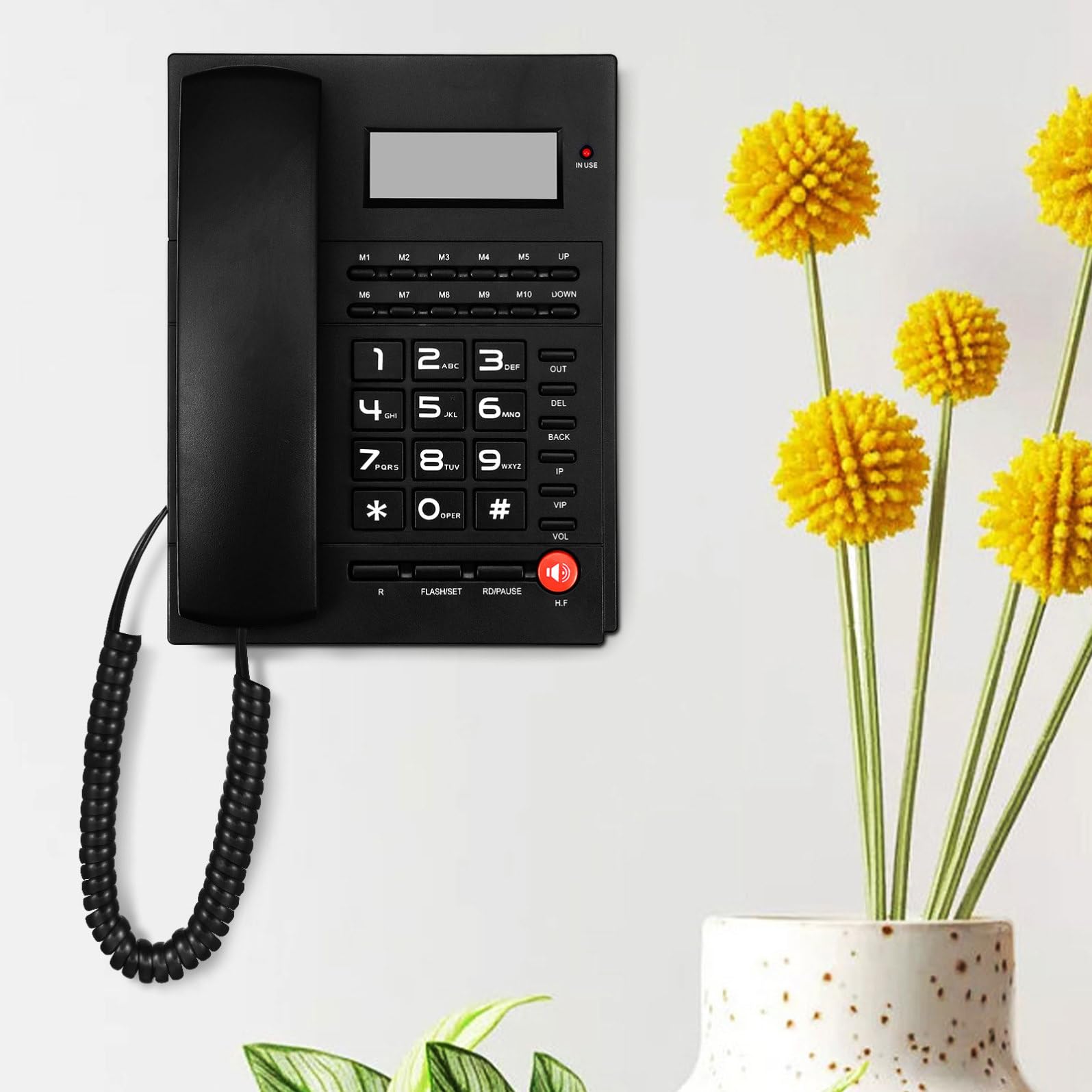 Telefono con da Scrivania per Anziani Grandi Comodi Volume Regolabile per Audio Cristallino Telefono Durevole per Ufficio e Casa
