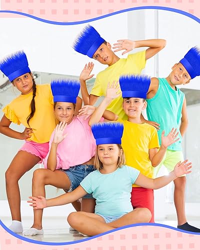 Miniatura 5 de 12 diademas para disfraz de pelo de trol, accesorio de disfraz de pelo loco para Halloween, suministros de fiesta de cosplay (azul)