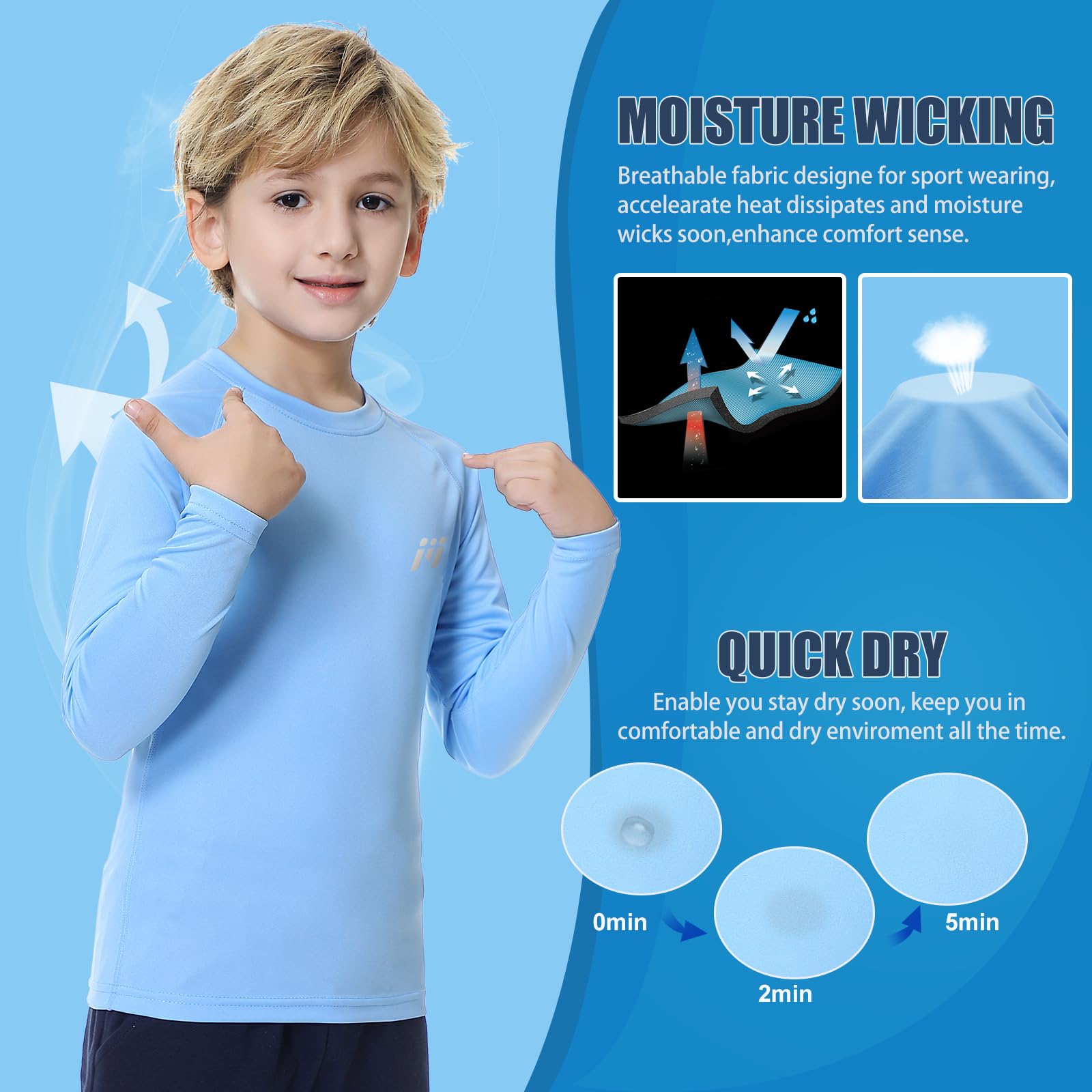 MEETWEE Niño Camiseta Natación Manga Larga con UV Protección Solar, UPF 50+ Camiseta de baño Rashguard Secado Rápido para Surf Piscina Playa