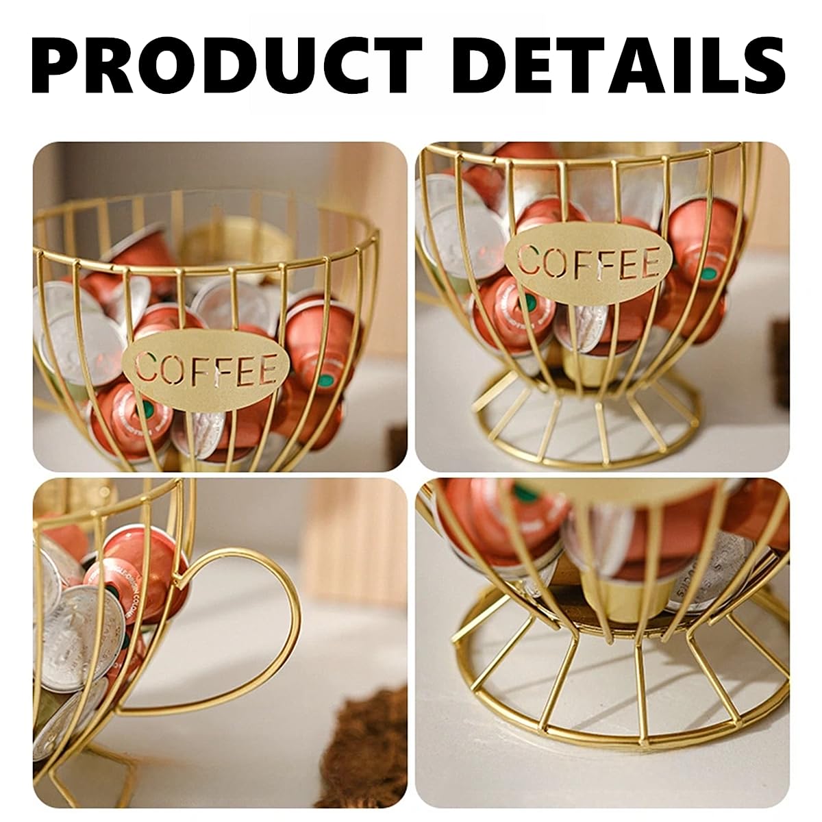 Soporte para cápsulas de café, 2 soportes para tazas K de gran capacidad para mostrador, organizador de almacenamiento de cápsulas de café para oficina, hogar, cafetería, hotel, (negro y