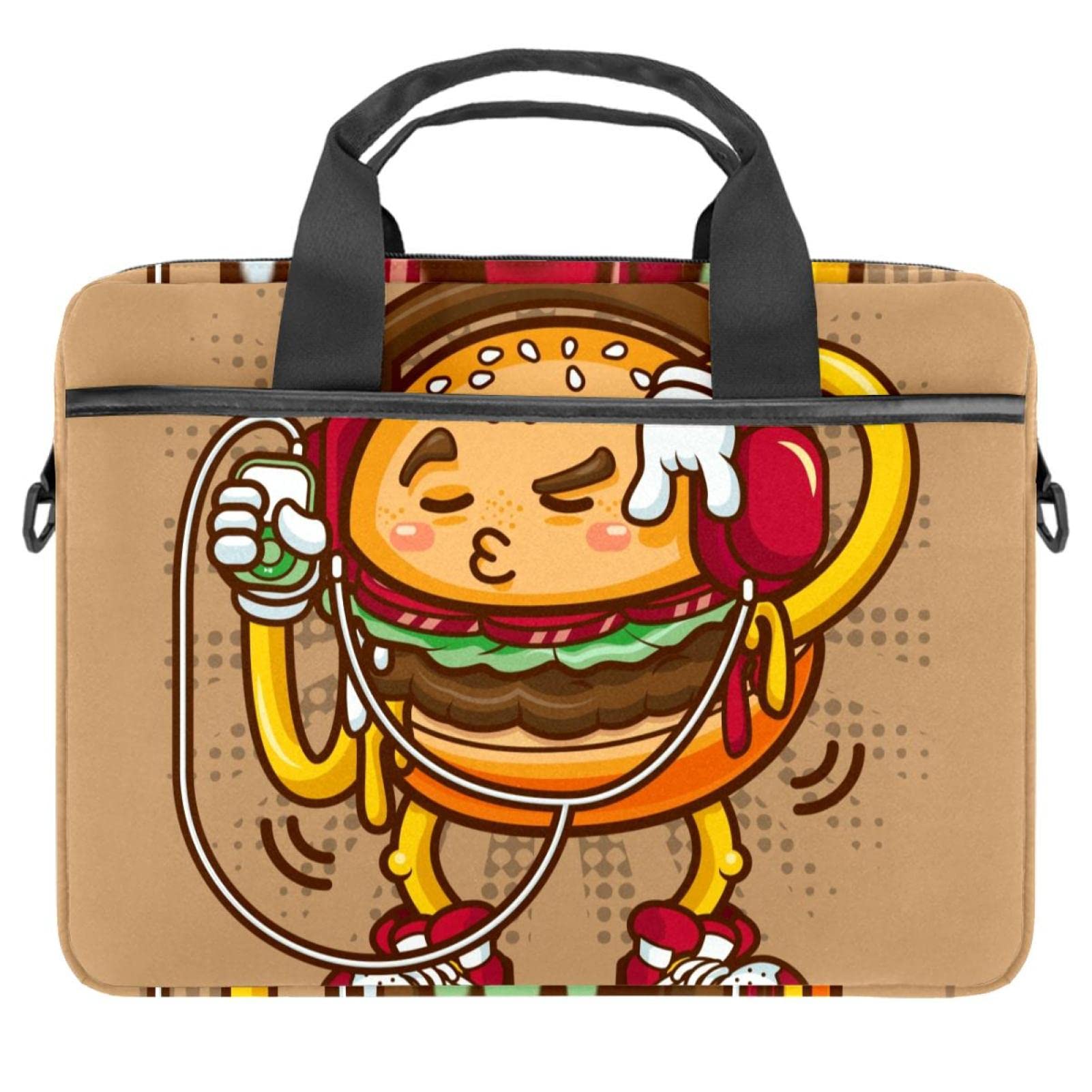 Funda para ordenador portátil de 13.3 pulgadas bolsa de hombro divertida para universidad y café 7