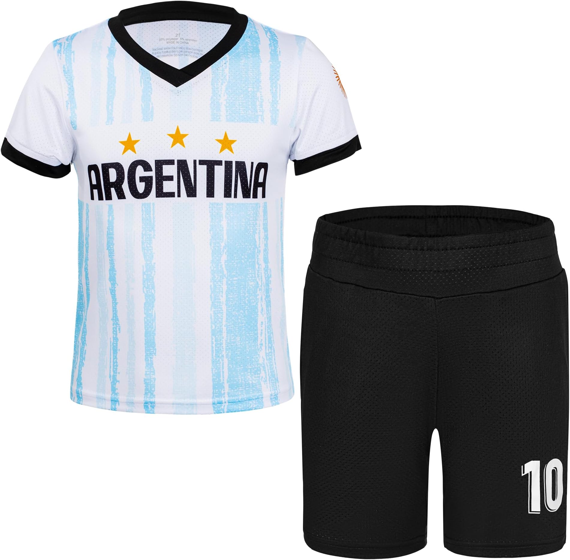 Youth Soccer Jerseys for Kids Argentina 10 Jersey for Boys Soccer Football Kit Shirt for Child Girls(CNSK-AT,12Y)