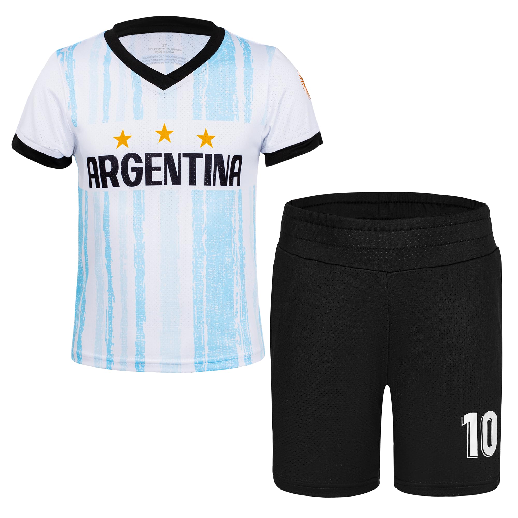 Youth Soccer Jerseys for Kids Argentina 10 Jersey for Boys Soccer Football Kit Shirt for Child Girls(CNSK-AT,12Y)