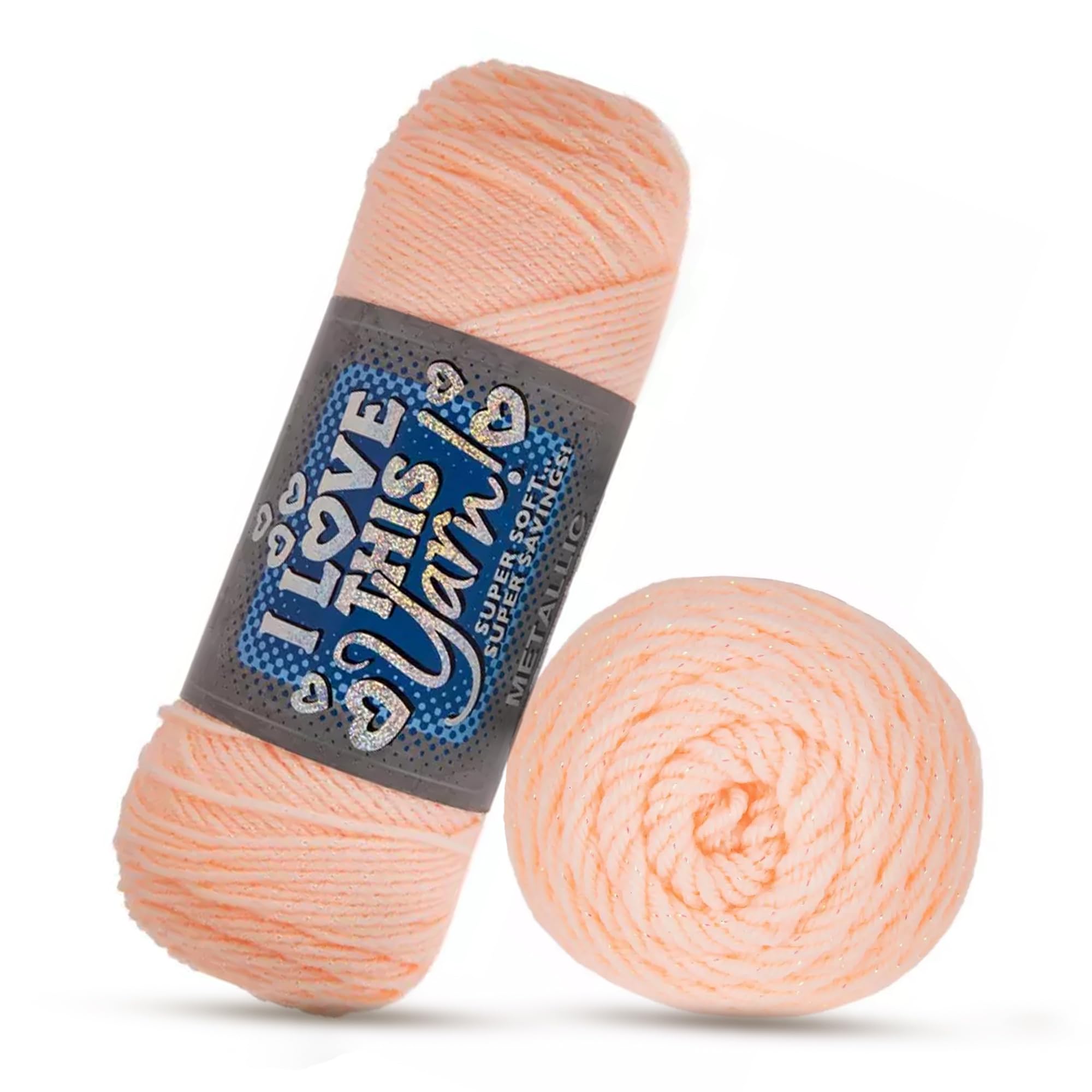 I Love This Yarn Medium for Crocheting & Knitting Soft Skein 252 Yards of 97% Acrylic & 3% Metallic Polyester DIY Handcrafting Accessories