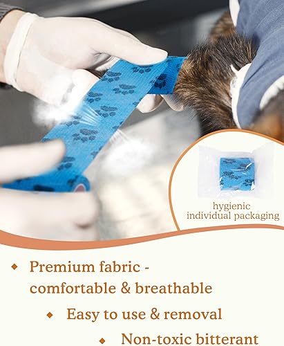 Miniatura 9 de Vendaje autoadhesivo  Envoltura veterinaria amarga para perros sin masticar, envoltura médica para heridas de perros, primeros auxilios, puntos