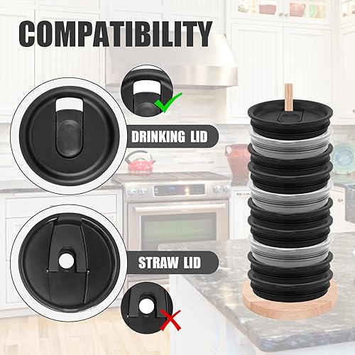 Miniatura 3 de 2 organizadores de tapa de vaso, diseño de ahorro de espacio, organizador desmontable de tapa de vaso de madera, soporte de almacenamiento para