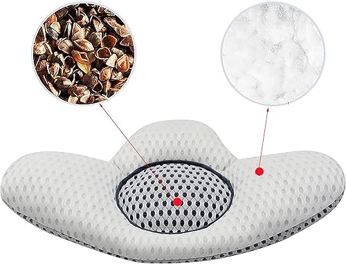 Miniatura 4 de Almohada de apoyo lumbar para dormir, cojín de espuma viscoelástica 3D de malla de aire para dormir de lado, espalda y estómago, cojín de alivio del