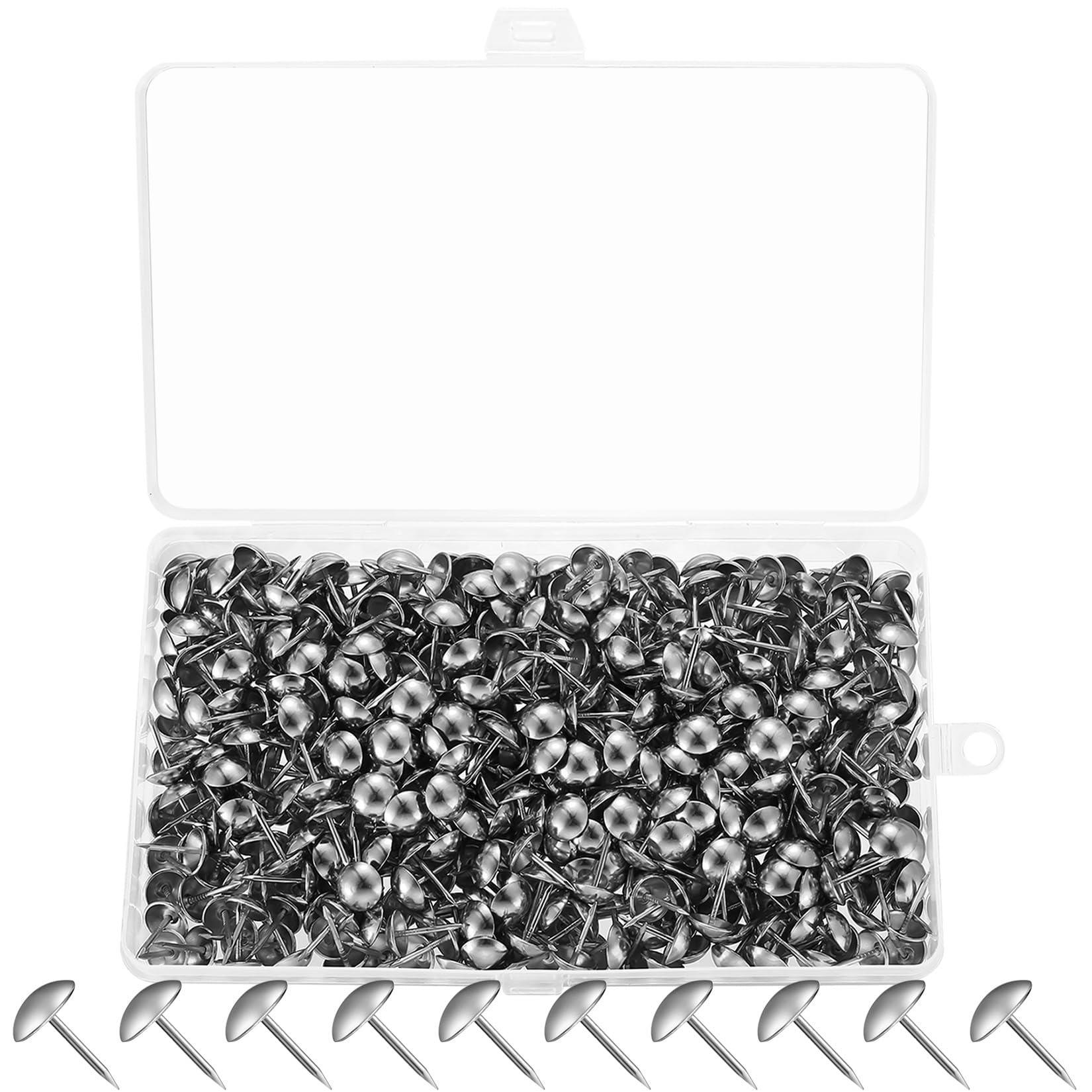 Tenbrachian 580 Pcs Upholstery Tacks, Antique Upholstery Pins, Silver Upholstery Nails Pins, Vintage Decorative Thumb Tacks