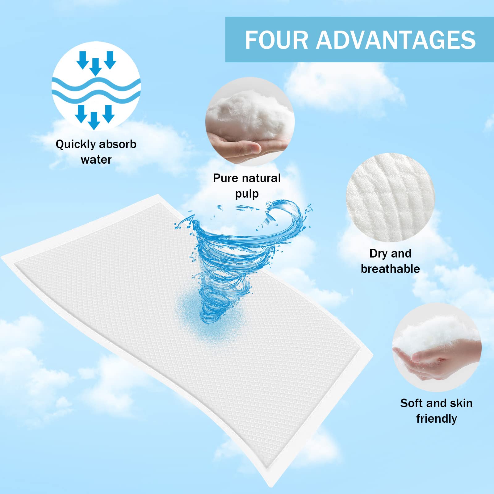 Cambiador desechable para bebé de 17 x 13 pulgadas (paquete de 25) almohadillas impermeables de tela suave no tejida transpirable cambiador para cambiador - Blanco 7