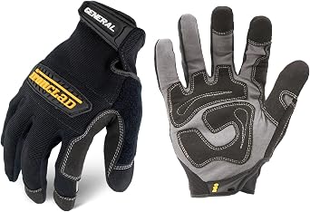 Ironclad General Utility Work Gloves GUG, All-Purpose, Performance Fit, Durable, Machine Washable (1 Pair) Black