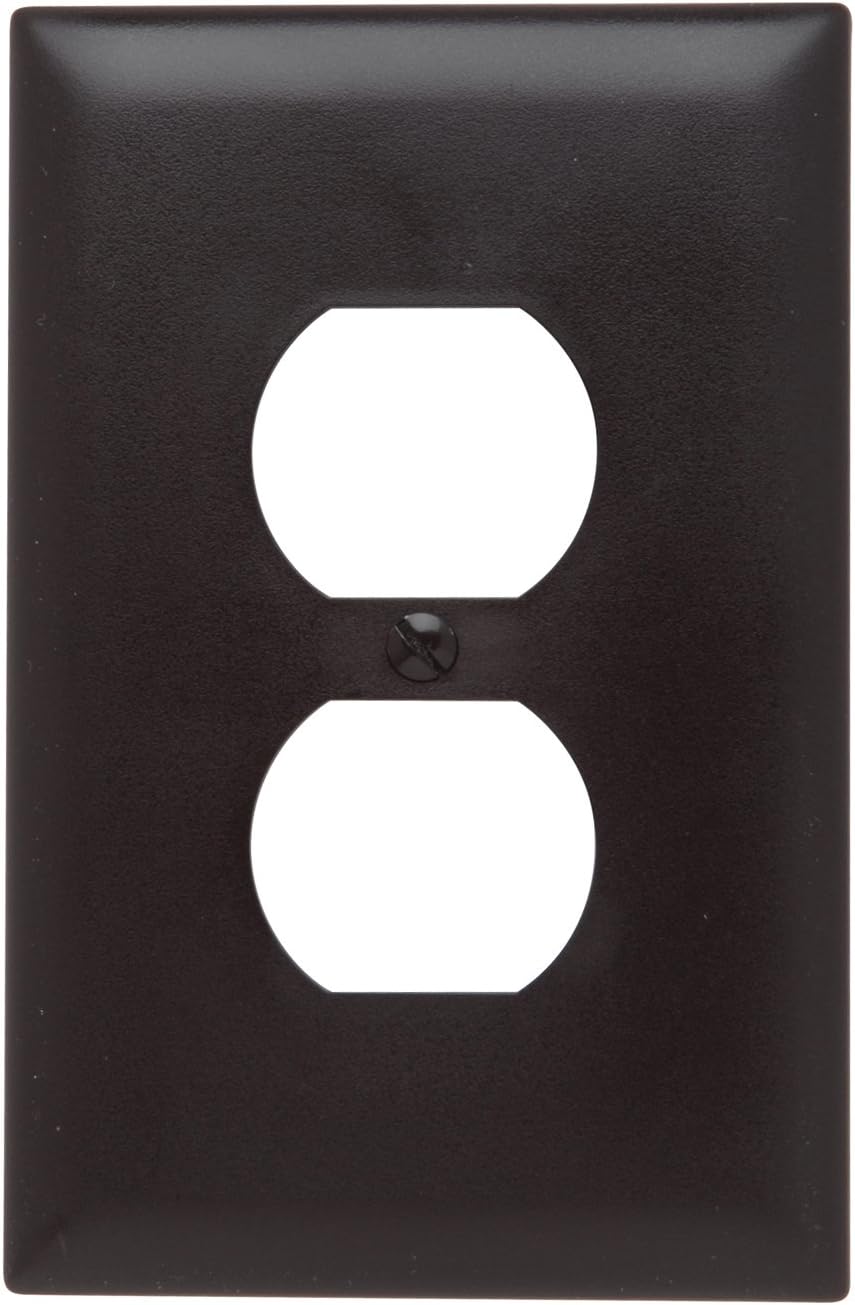 Legrand Pass & Seymour TPJ8 Trademaster Jumbo Oversized Unbreakable Nylon Wall Plate, 1 Gang, One Duplex Outlet Cover, Brown (1 Count)