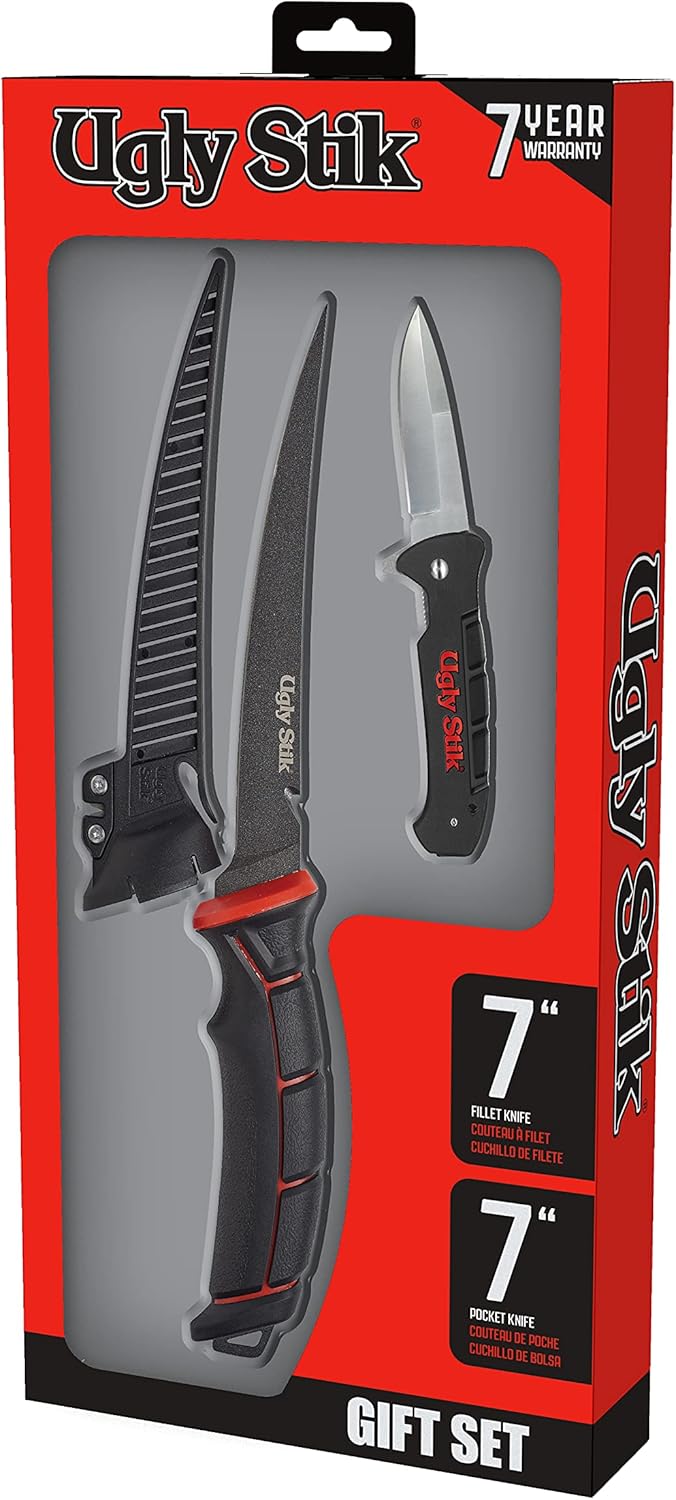 Ugly Stik Tools Fishing Fillet Knife and Pocket Knife Gift