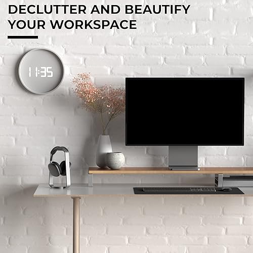 Miniatura 7 de humancentric Soporte para auriculares en gris espacial, soporte para auriculares de aluminio pesado, soporte de auriculares de escritorio para