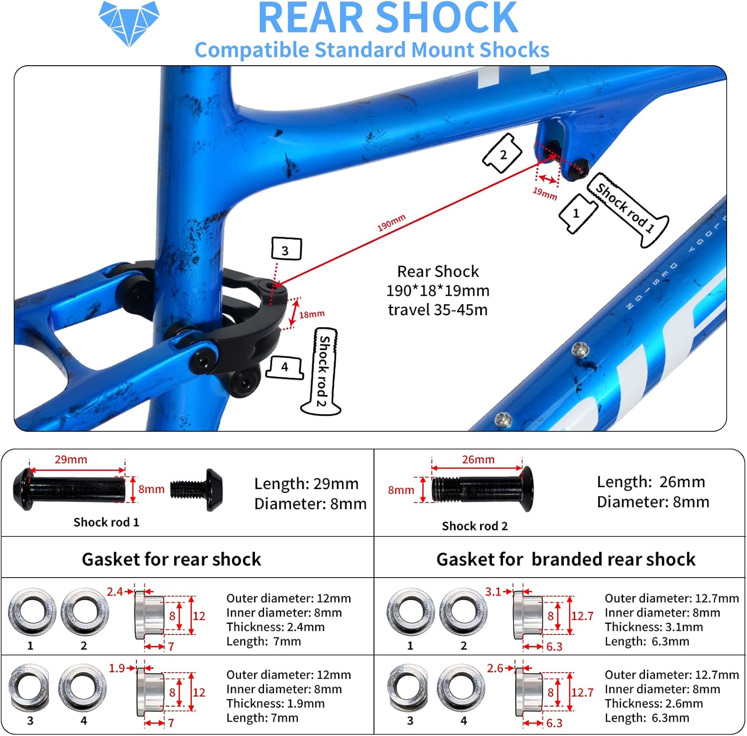 TRIFOX Carbon Fiber Full Suspension Mountain Bike Frame, 29er Thru Axle 12x148mm Boost, Soft Tail XC, Disc Brake, Press Fit BB68, Lightweight Premium MTB Frame Trail II PRO