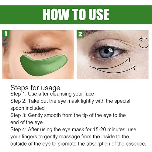 Miniatura 7 de Máscara de ojos de algas marinas, parches debajo de los ojos con colágeno y ácido hialurónico, máscara de ojos tensores de algas marinas,