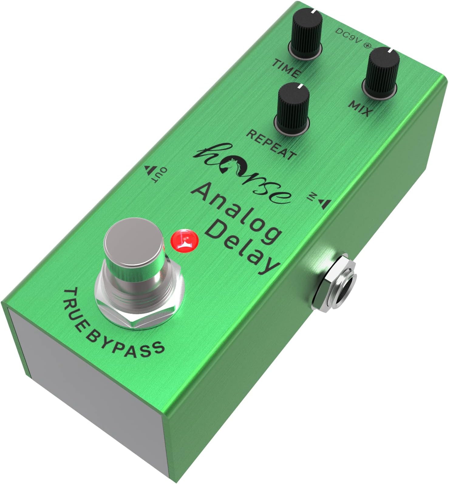 Delay Pedal, Horse Electric Guitar Effects Pedals Mini Single Type DC 9V True Bypass (Light Green)