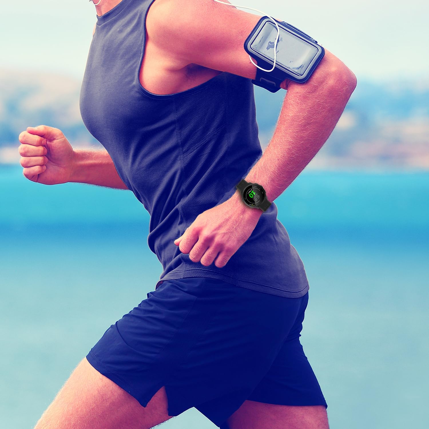 Compatible with Garmin Forerunner 55 Watch Band, 20mm Silicone Replacement Bands for Garmin Vivoactive 3 / Vivoactive 5 / Forerunner 245 / Forerunner 645 Smartwatch.