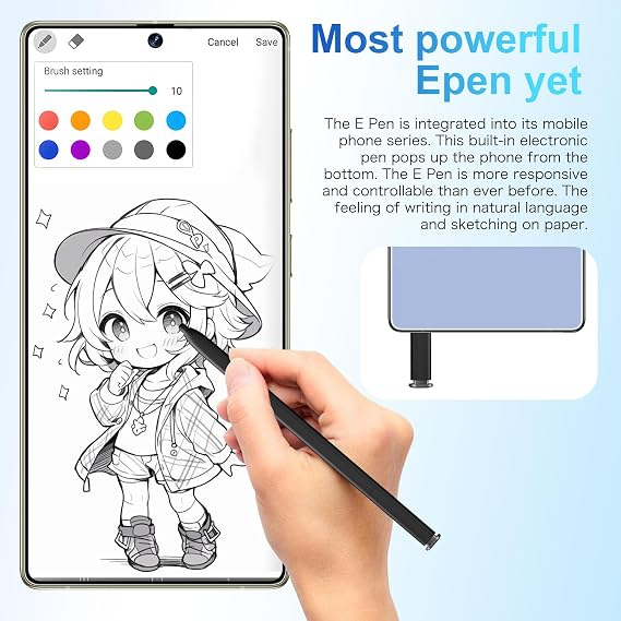I25 Ultra Unlocked Phone 16+1TB,Built in Pen The Phone,Battery 7000mAh 6.99 HD Screen,Android 14 Smartphone,Face ID/5G/Fingerprint Lock/Dual SIM/GPS (Blue, 16+1TB)