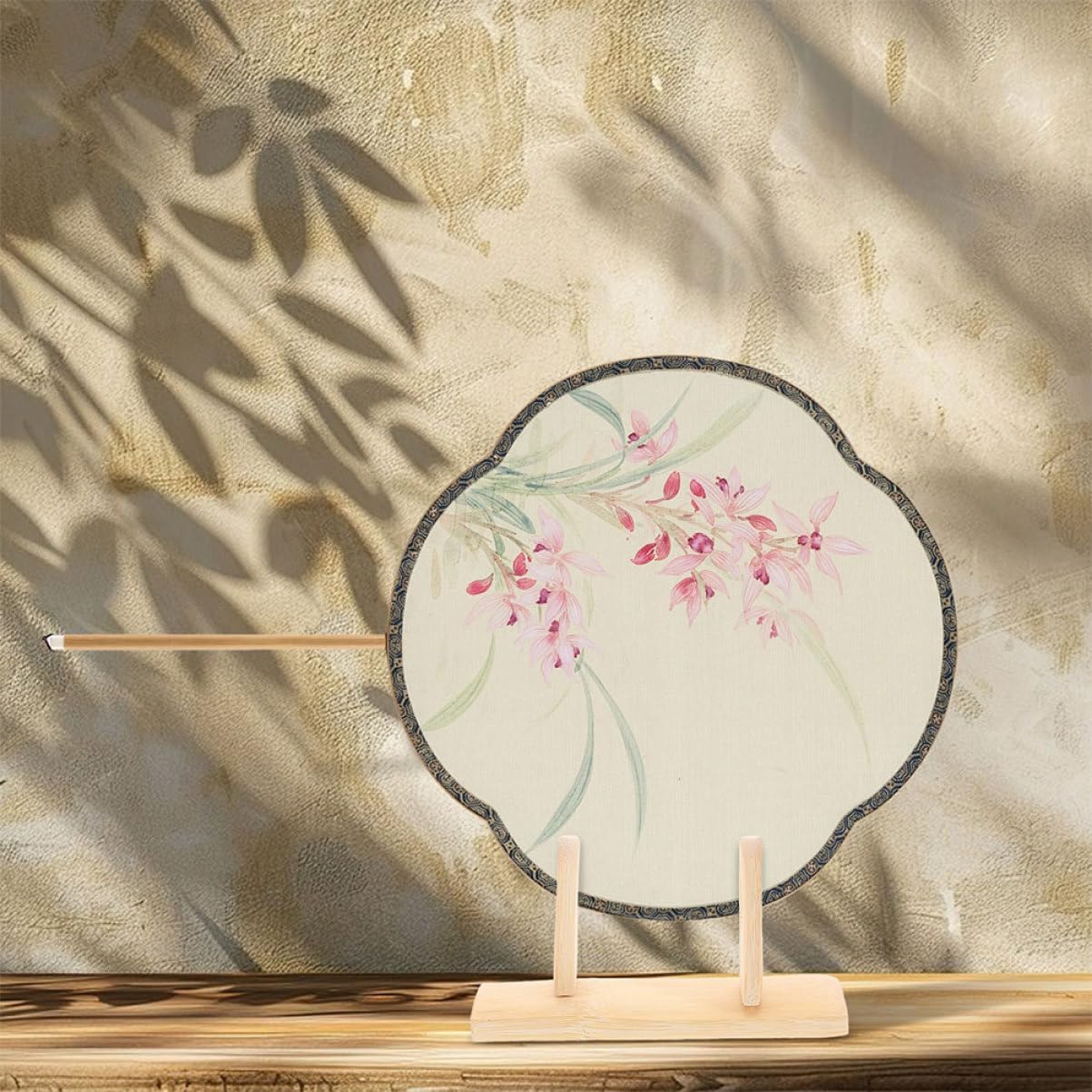 2pcs Wooden Folding Fan Display Stand for Home Decor Xmas image 4