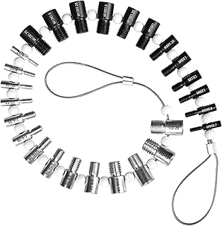 Nut and Bolt Thread Checker 28 Male/Female Thread Gauges (15 SAE/Inch & 13 Metric) Nut and Bolt Thread Size Checker Thread Identifier Gauges for Quickly Identify and Verify