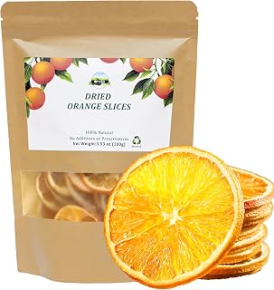 Dried Orange Slices Wheel Dehydrated Orange Slices Sugar Free 100% Natural Fruit For Cocktails, 3.52 oz/100g, Wreath Making, Tea, Cakes, Old Fashioned Citrus Garnish Orange Bulk Home Decor for Christmas New Year