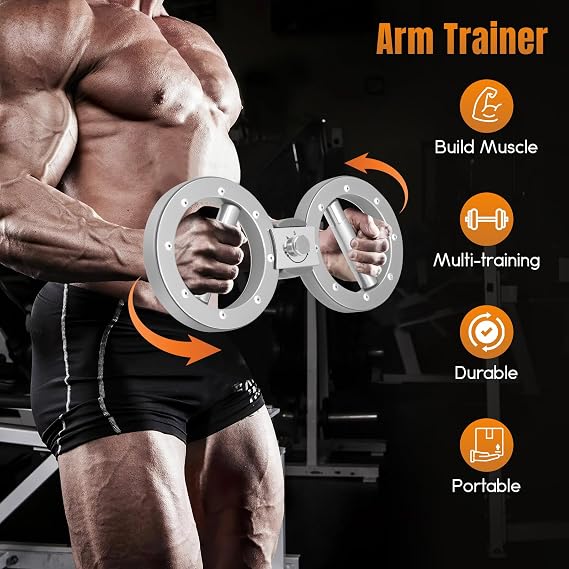 Burn Rotator Machine,12 Pounds Arm Workout Equipment,Forearm Strengthener with 360° Rotatable,Multifunctional Strength Training Equipment with Resistance Adjustable for Home and Gym Workouts