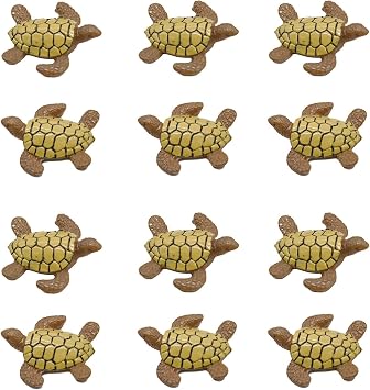 20 pcs Animal Mini Figurine Resin Sea Figurine Aquarium Turtle Figure Miniature Turtle Aquarium Decoration Cute Small Statue Miniature Ornaments Aquarium Objects Realistic Animal Model Micro Landscape