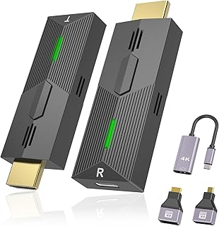 HDMI sans Fil 1080P, Plug & Play Émetteur et Récepteur HDMI sans Fil pour la Diffusion de vidéo et d'audio Depuis Un Ordinateur Portable/PC/TV Box vers Un Moniteur/projecteur/TV, 4K décodage (30m)
