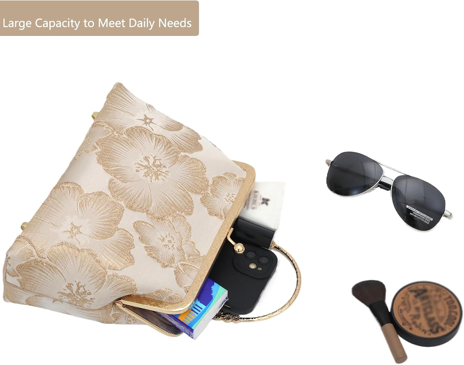 YeBon Retro Shoulder Chain Messenger Clutch Chinese Style Embroidered Jacquard Women's Evening Bags - Image 7