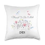 Blessed To Be Called Didi Floral Grandma Mom Gift Throw Pillow