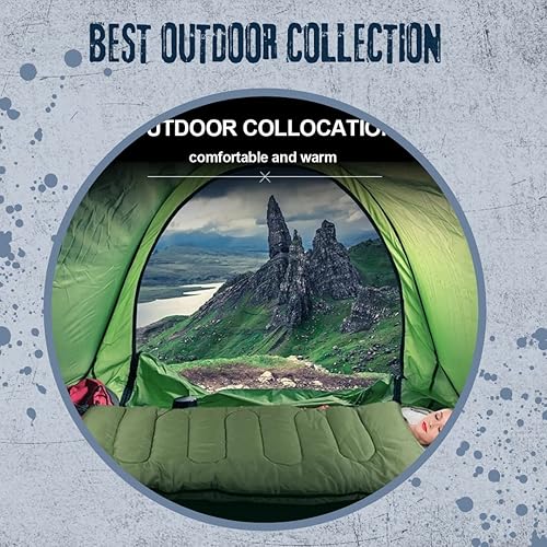 Miniatura 6 de Saco de dormir para adultos niños frío diseñado para las 4 estaciones primavera verano invierno otoño equipo de campamento ligero e impermeable para