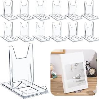 Memorywuu 24 Pack Adjustable Clear Acrylic Book Stands - Display Easels for Comics, Books, Magazines, Artworks (4.2x4.3x2.35 Inch)