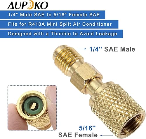 Miniatura 4 de Aupoko R134A Kit de manguera de recarga con manómetro, manguera de recarga de refrigerante CA de 59 pulgadas con 1/2 pulgada hembra R134A tipo de