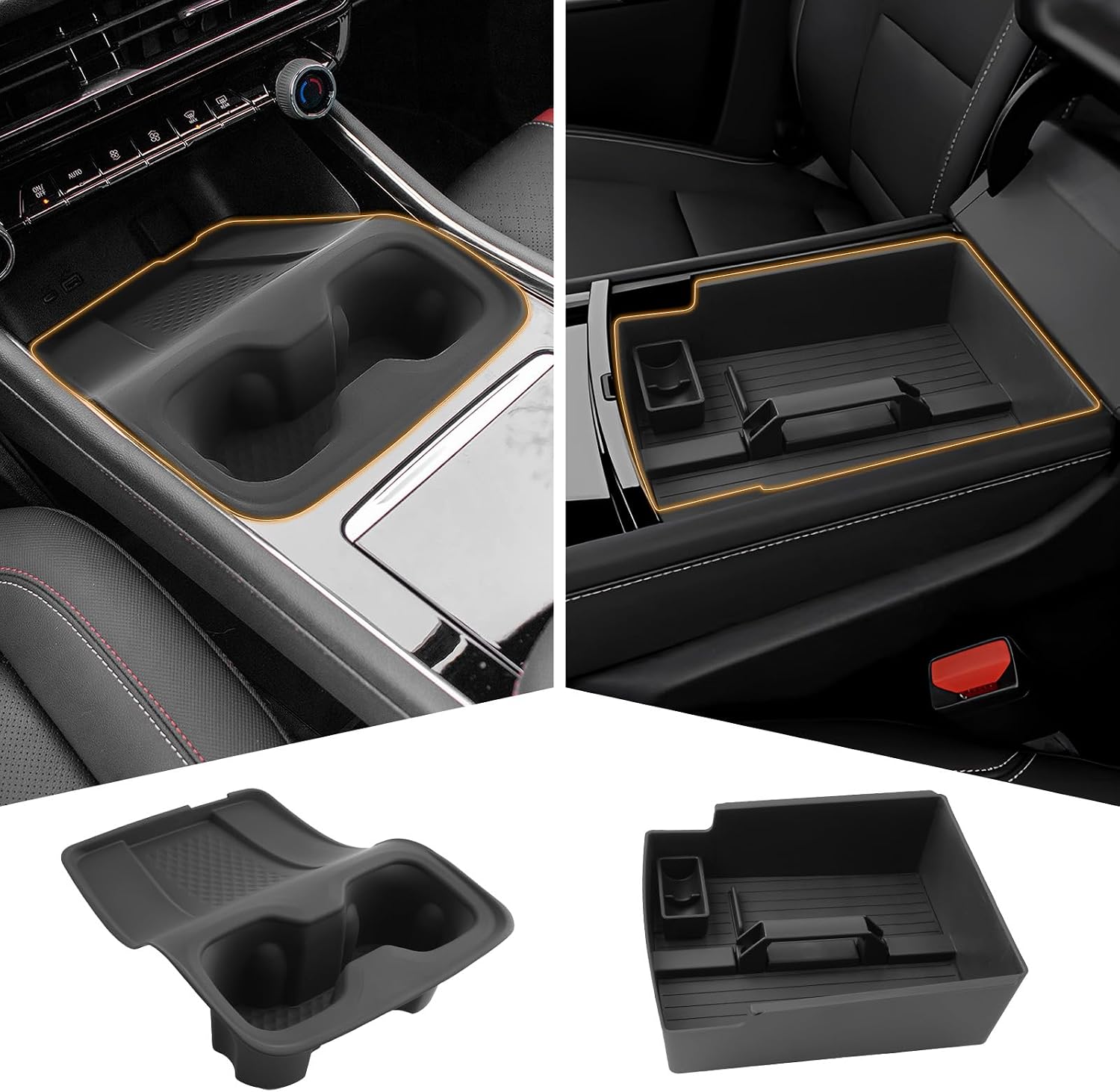CDEFG 3PCS for Chevy Traverse 2025 2026 Accessories Center Console Organizer Tray Traverse (LT, Z71, High Country, RS) Armrest Storage Middle Console Insert Coin Cup Holder