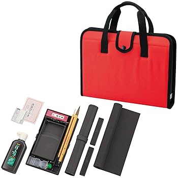 Amazon | 呉竹 書道セット GA-570S 赤 ハードタイプ GA570-11