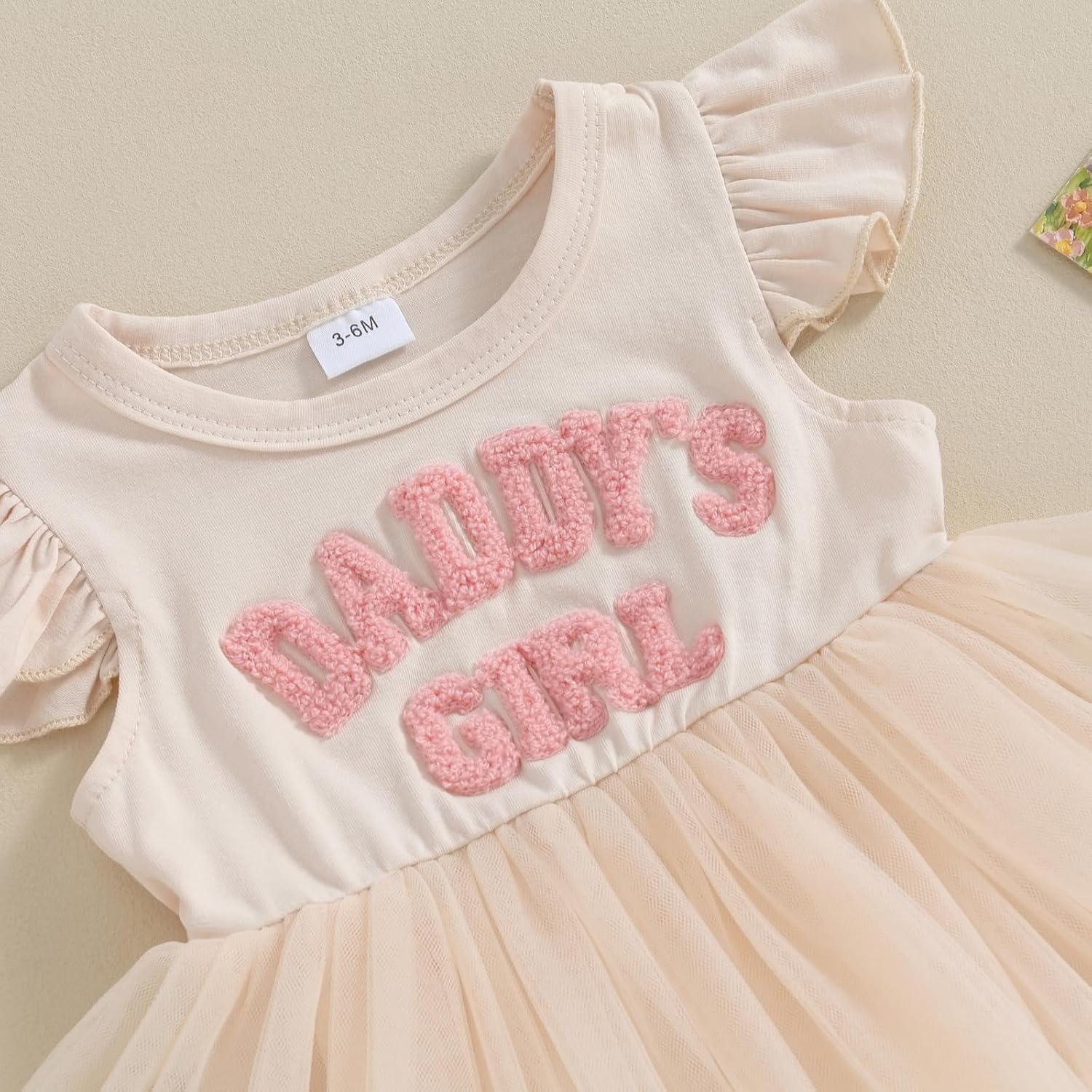 Daddys Girl Newborn Baby Girls Romper Dress Ruffle Sleeve Letter Printed Lace Tutu Skirted Cute Summer Clothes