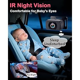 Rohent Dual Baby Car Camera for 2-Kids: 6.9\'\' HD Split Screen with Auto Brightness 1080P Backseat Camera for Twins Infrared Night Vision - 360 Adjustable USB Easy Setup Ideal for SUVs Minivans