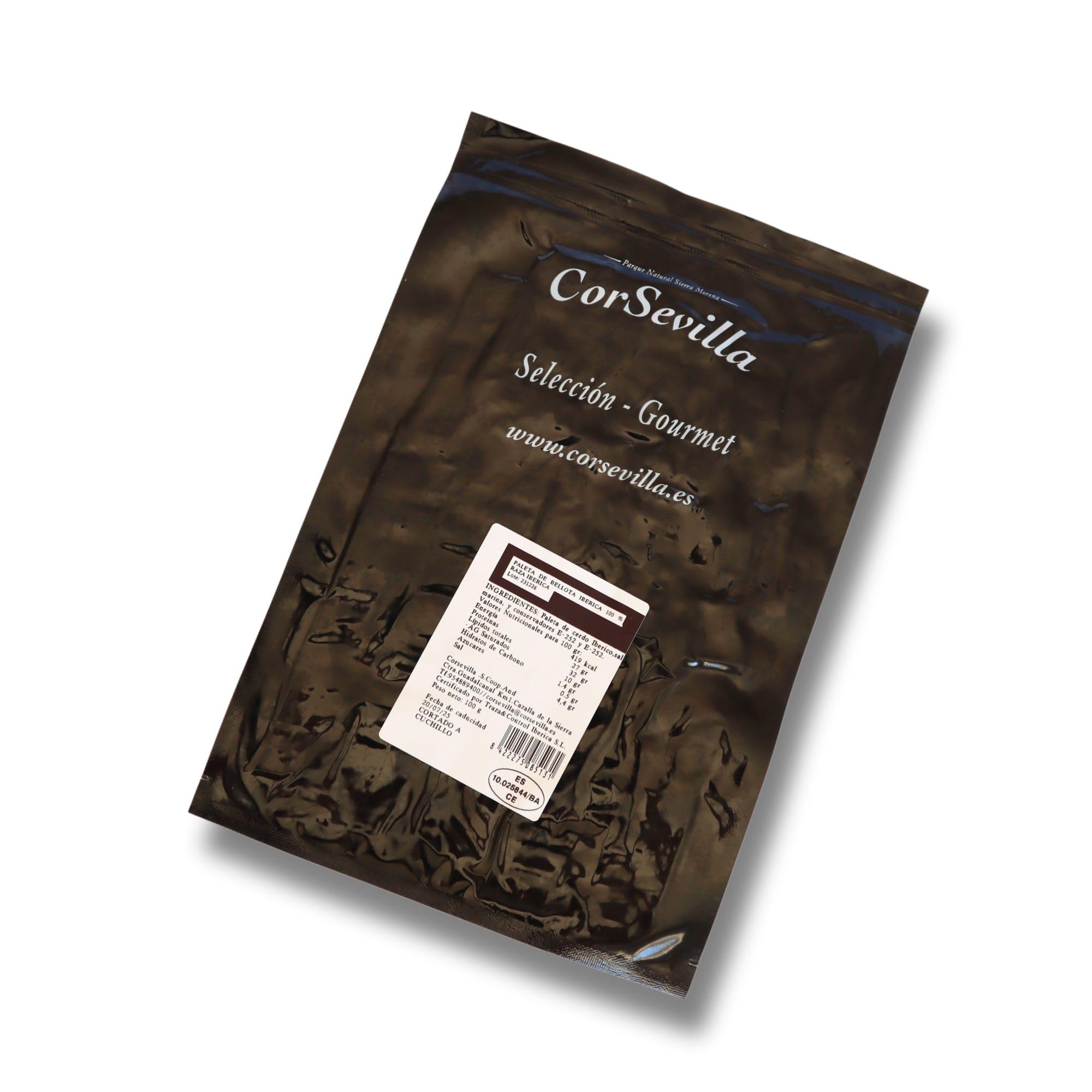CORSEVILLA Corsevilla - 100% Iberica Bellota Paleta Sliced Case - Iberico Bellota Ham - Gourmet Quality Sausage - Gluten Free - Lactose Free - Pack 12 pcs - 100 g about. in use