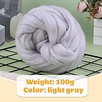 Vista 2 de Tejido de lana de 3.53 onzas, parte superior de lana de fibra para hilar, suministros de fieltro de aguja, lana pura, hilo grueso, lanas giratorias