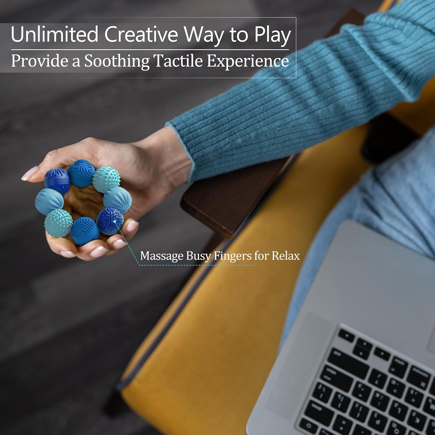 luckdoor Silicone Magnetic Balls Fidget Toys for Adults & Teens,8PCS Stress Relief Sensory Toys for Autism ADHD Anxiety,Fun Textures Gadgets,Office Desk Toy,Stocking Stuffers for Men Women Teen Gifts