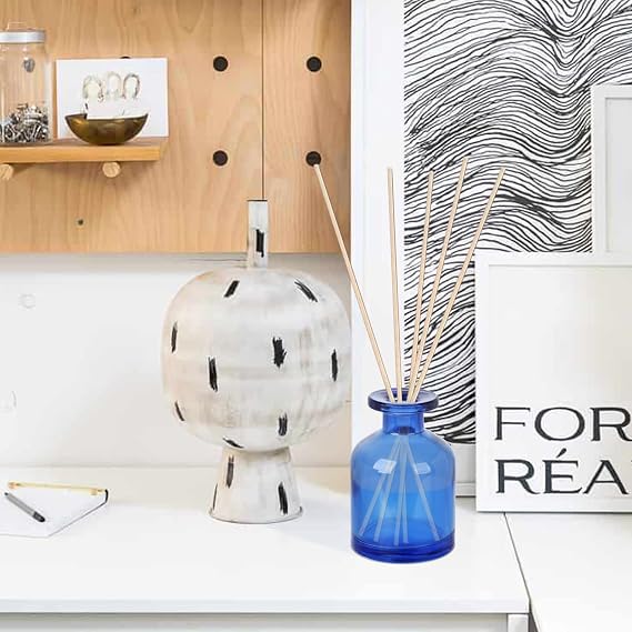 Empty Glass Diffuser Bottle, Glass Bottles Decorative Bottles Vases Empty Clear DIY Fragrance Reed Diffuser Storage Bottle for Home Office Desk Decoration Wedding Valentine (#1)
