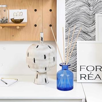 Empty Glass Diffuser Bottle, Glass Bottles Decorative Bottles Vases Empty Clear DIY Fragrance Reed Diffuser Storage Bottle for Home Office Desk Decoration Wedding Valentine (#1)