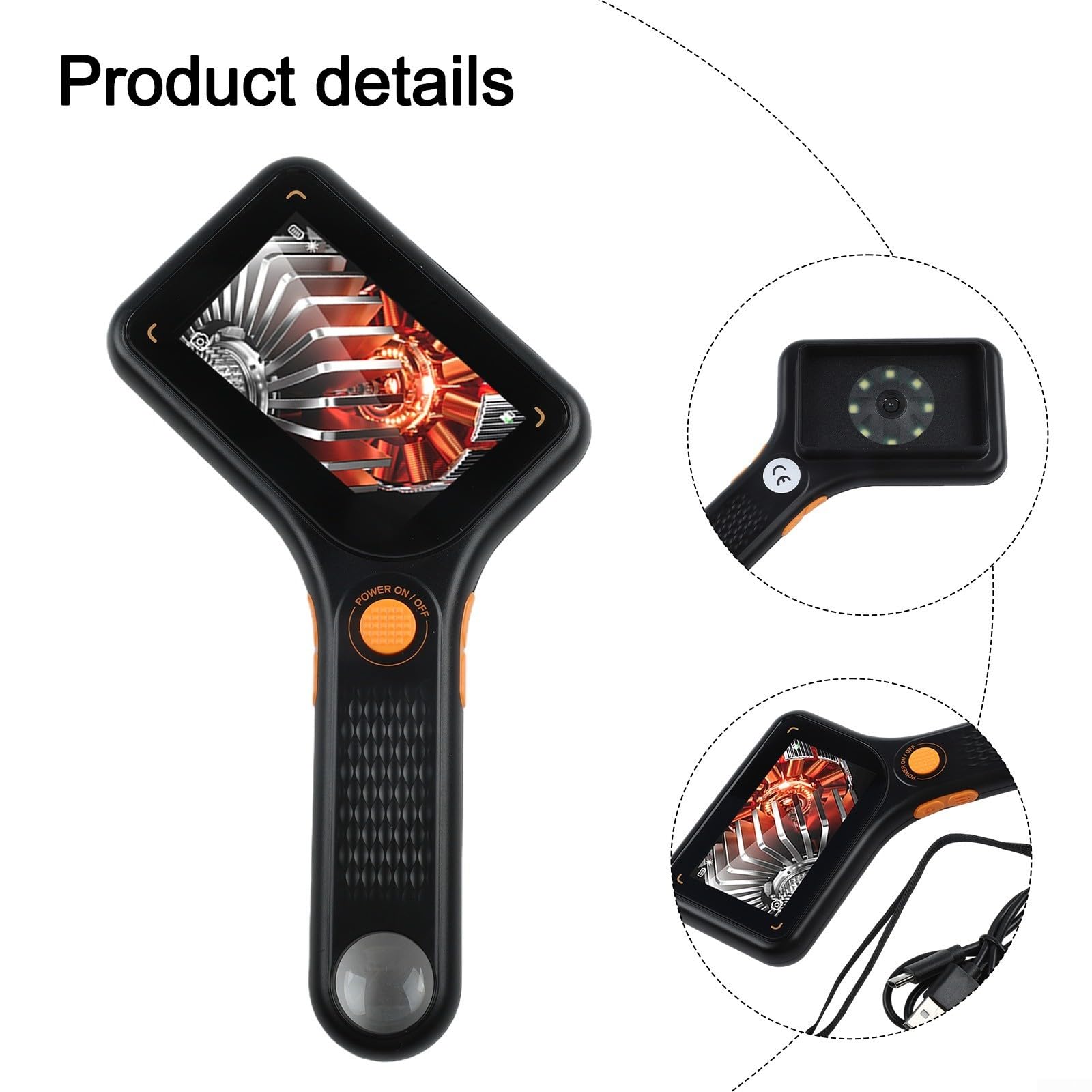 Microscopio digital de bolsillo 500X con pantalla IPS de 3 pulgadas y 8 luces LED para coleccionistas, lupa USB portátil para joyeros, inspección de tricomas