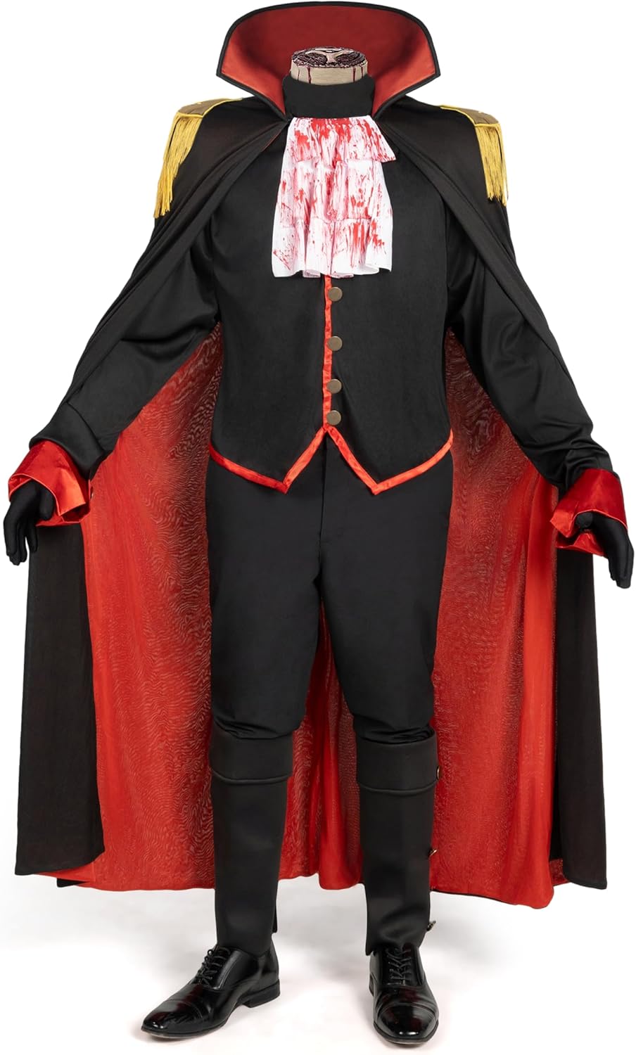 Spooktacular Creations Halloween Headless Horseman Costume, Black Headless Costume with Cape, Gloves for Halloween Party Medium