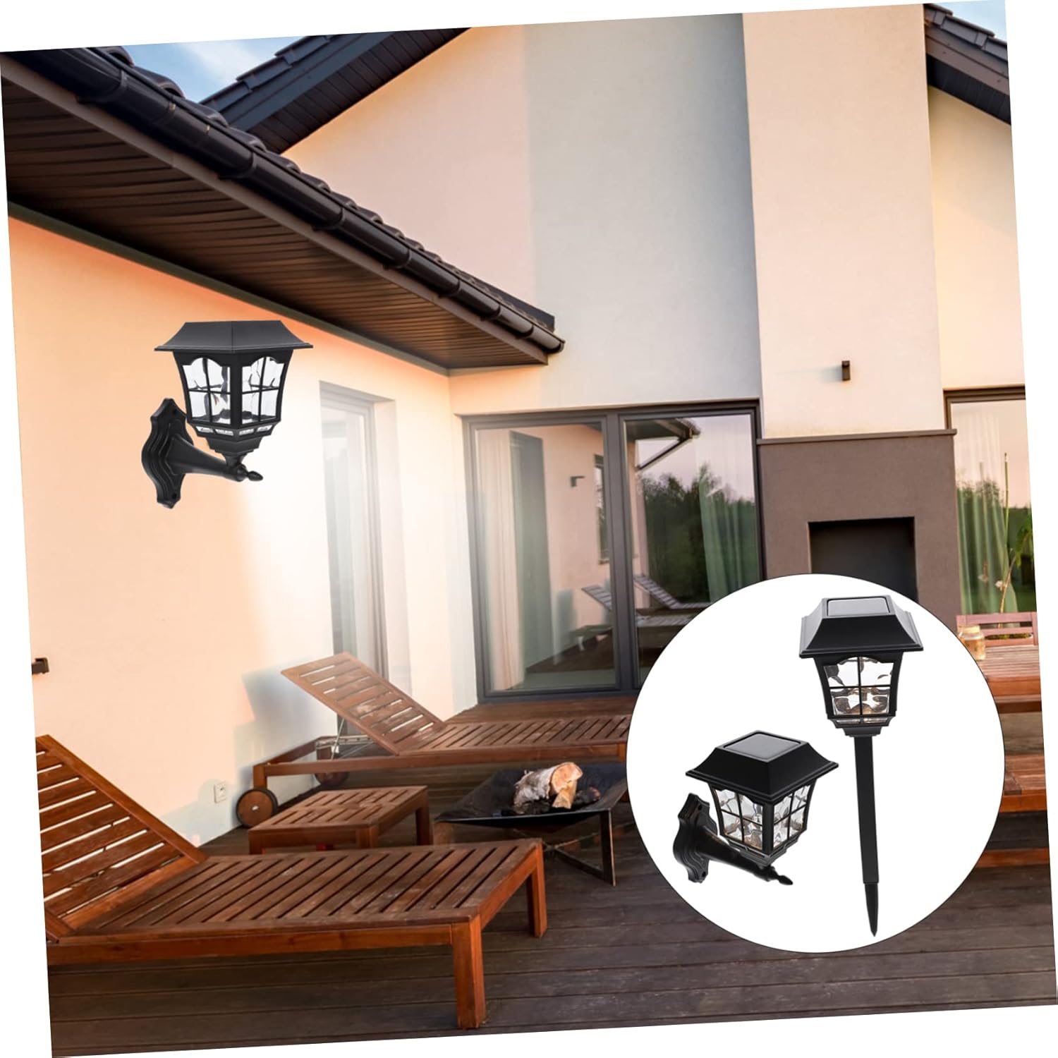 POPETPOP 2pcs Waterproof Solar Wall Lights for Garden Pathway LED Outdoor Solar Lamps Dual Function for Yard and Patio Decor Energy-Saving Lighting