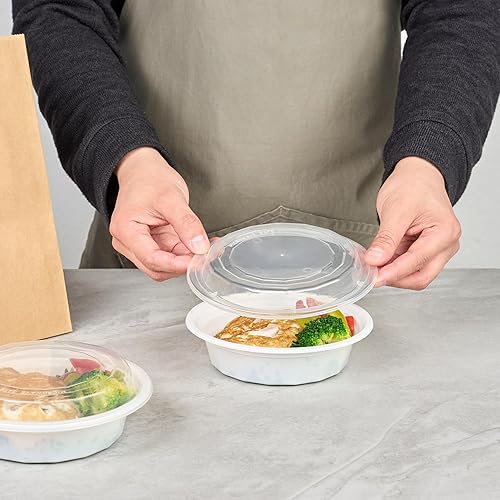 Miniatura 91 de Restaurantware Asporto - Cajas para llevar de 16 onzas, 50 recipientes de alimentos para llevar para microondas, tapas de plástico transparente Negro