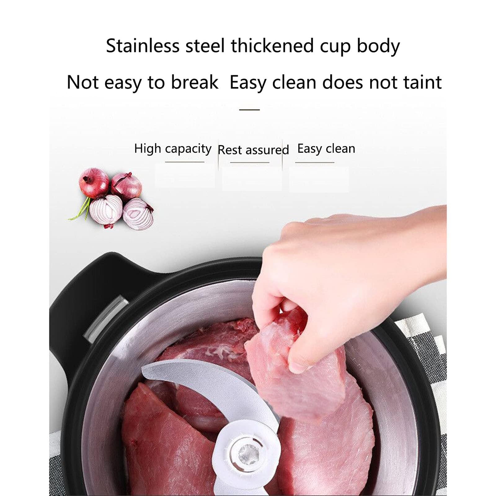 Generico Tritatutto Elettrico da banco in Acciaio Inossidabile da 6 Litri con 4 Lame, 1200 W | Robot da cucina, tritacarne e tritacarne for frutta secca, frutta e spezie. Ciotola for uso alimentare