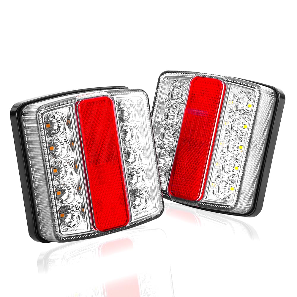 Uten Luci Posteriori per Rimorchio LED, 2 Pezzi Luci posteriori a LED 12V, Impermeabile Universale, Magnetico Luci Posteriori Con Cavo da 7,5 m e Spina 7 Poli, Per Camion/RV/Trattore/Rimorchio