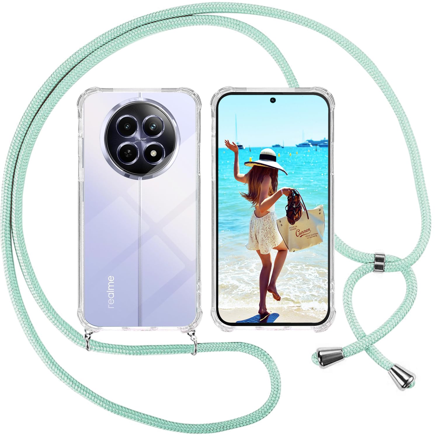 Custodia Realme 12 5G Con Girocollo – Cover TPU Trasparente E Cordino Regolabile – Anticaduta - 3