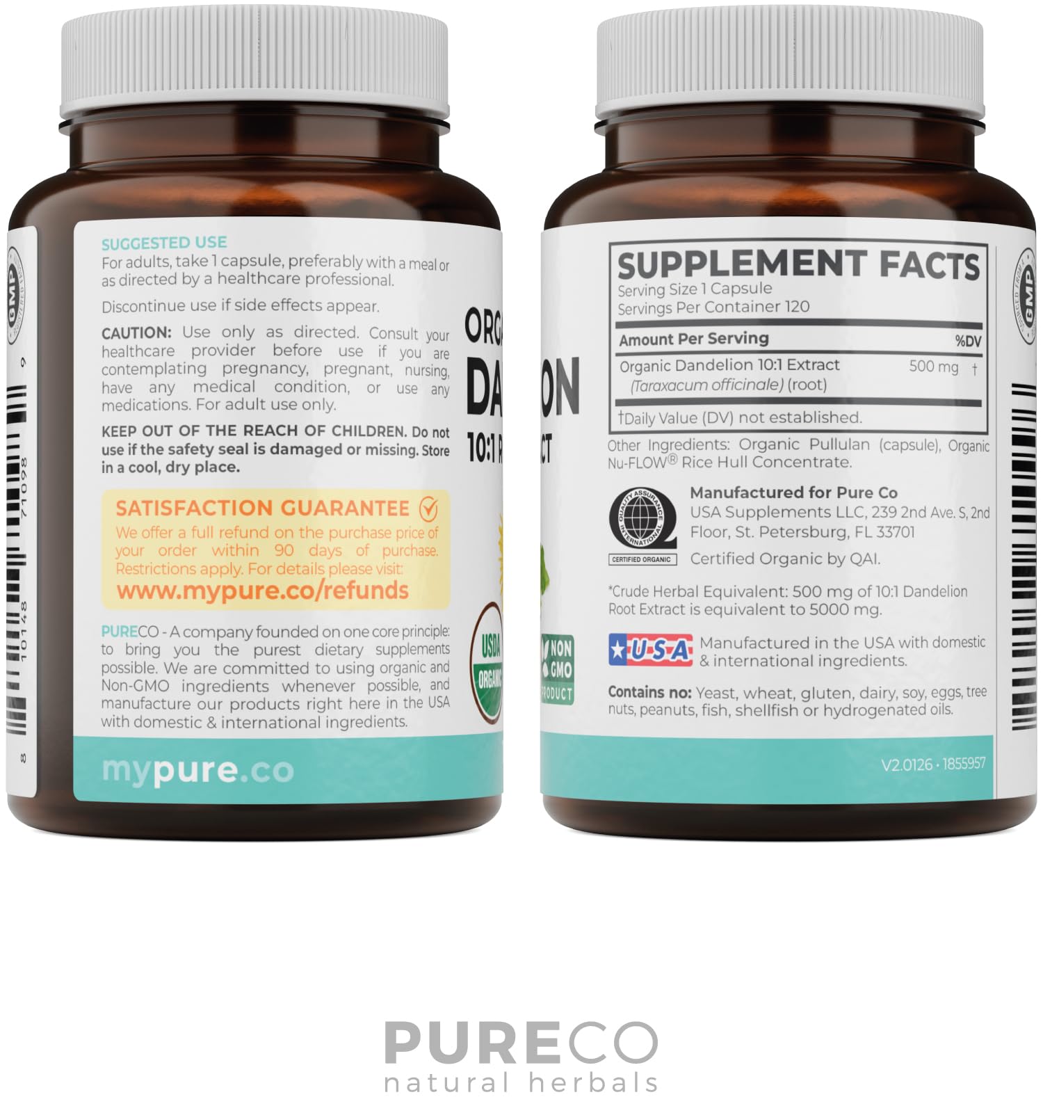 USDA Organic Dandelion Root Extract - High Potency 10:1 Dandelion Root Supplement with 5000mg Herbal Equivalent Strength for Liver Cleanse Detox & Repair Support - Vegan & Non-GMO (4 Month Supply) — Amazon image 5